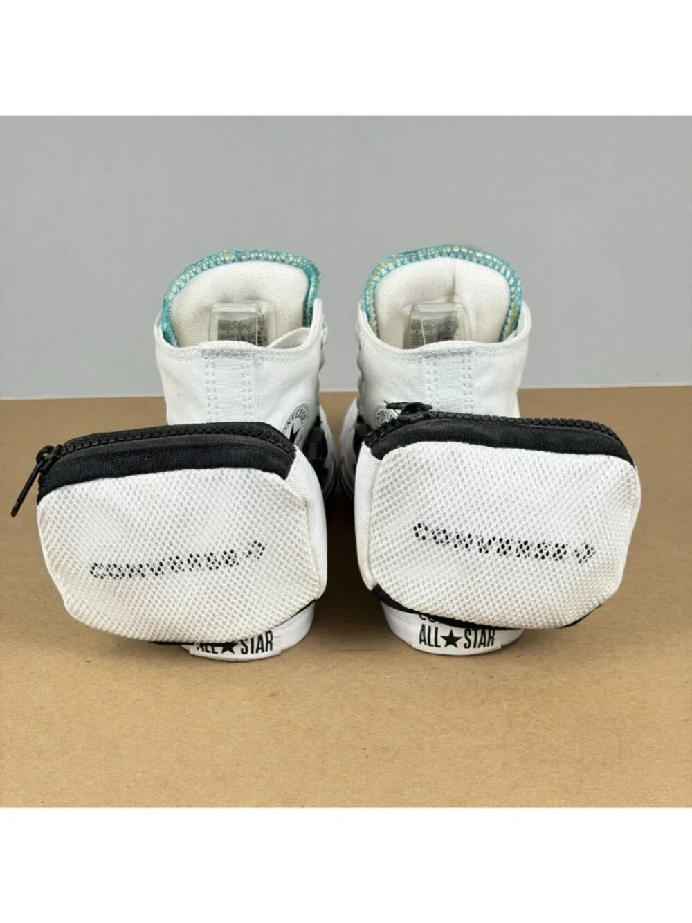 Converse Chuck Taylor All Star Buckle Up High Top Shoes Womens 5 White Teal